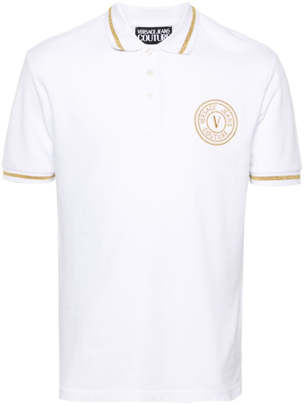 Versace Jeans Couture Poloshirt mit Logo-Stickerei - Weiß von Versace Jeans Couture