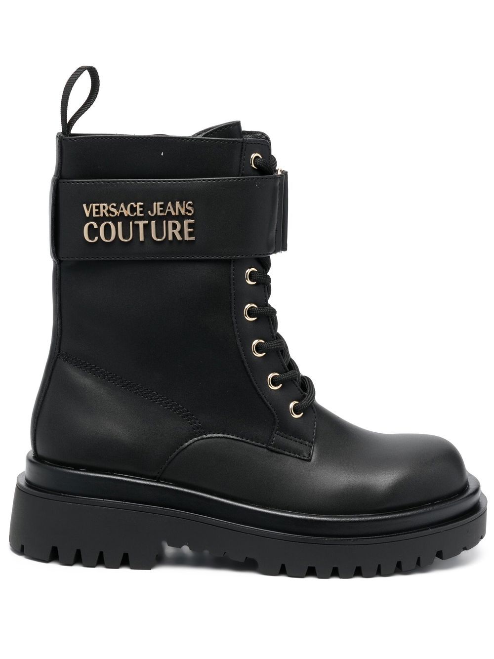 Versace Jeans Couture Bikerstiefel mit Logo - Schwarz von Versace Jeans Couture