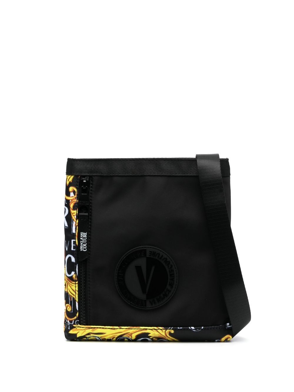 Versace Jeans Couture Kuriertasche mit Logo-Patch - Schwarz von Versace Jeans Couture