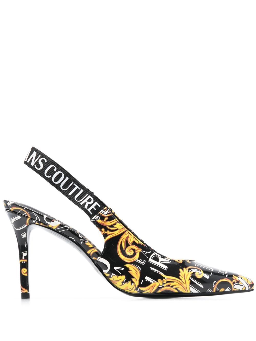 Versace Jeans Couture Pumps mit Logo-Print 90mm - Schwarz von Versace Jeans Couture