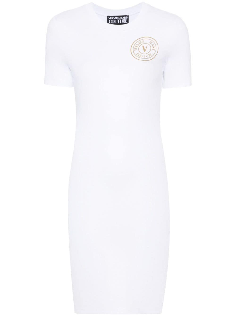 Versace Jeans Couture T-Shirtkleid mit Logo-Print - Weiß von Versace Jeans Couture