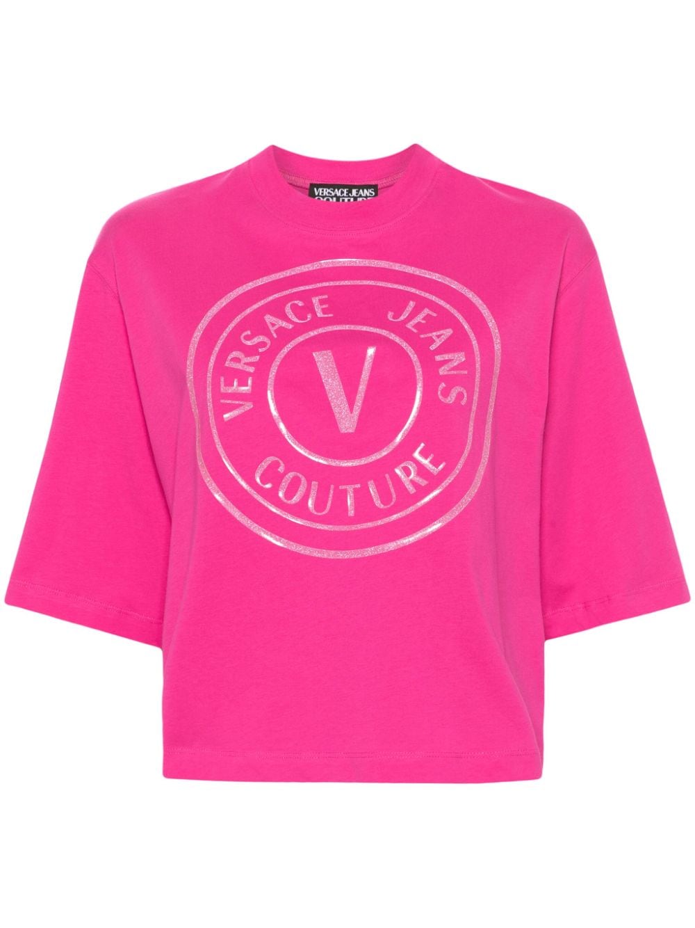 Versace Jeans Couture T-Shirt mit Logo-Print - Rosa von Versace Jeans Couture