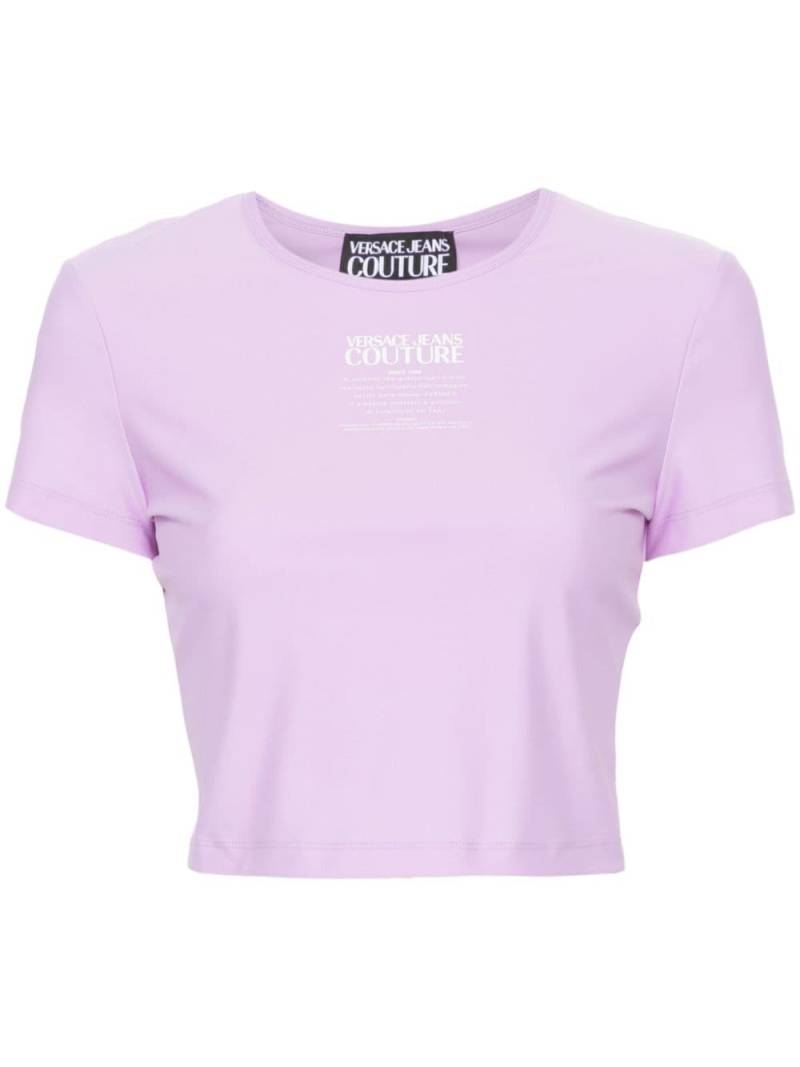 Versace Jeans Couture Cropped-T-Shirt mit Logo-Print - Violett von Versace Jeans Couture