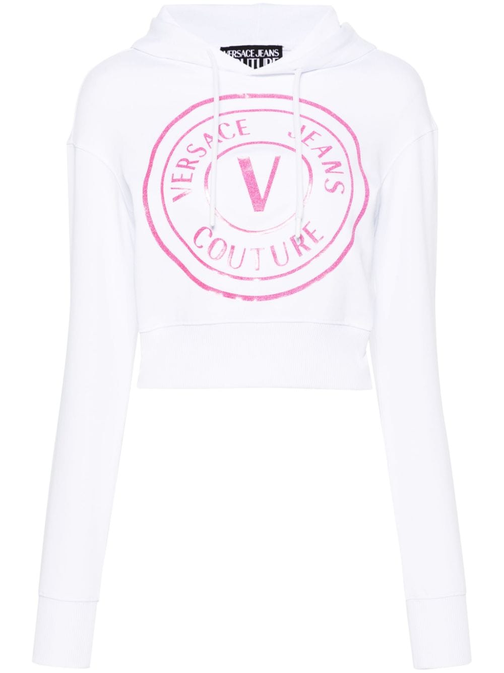 Versace Jeans Couture Cropped-Hoodie mit Logo - Weiß von Versace Jeans Couture