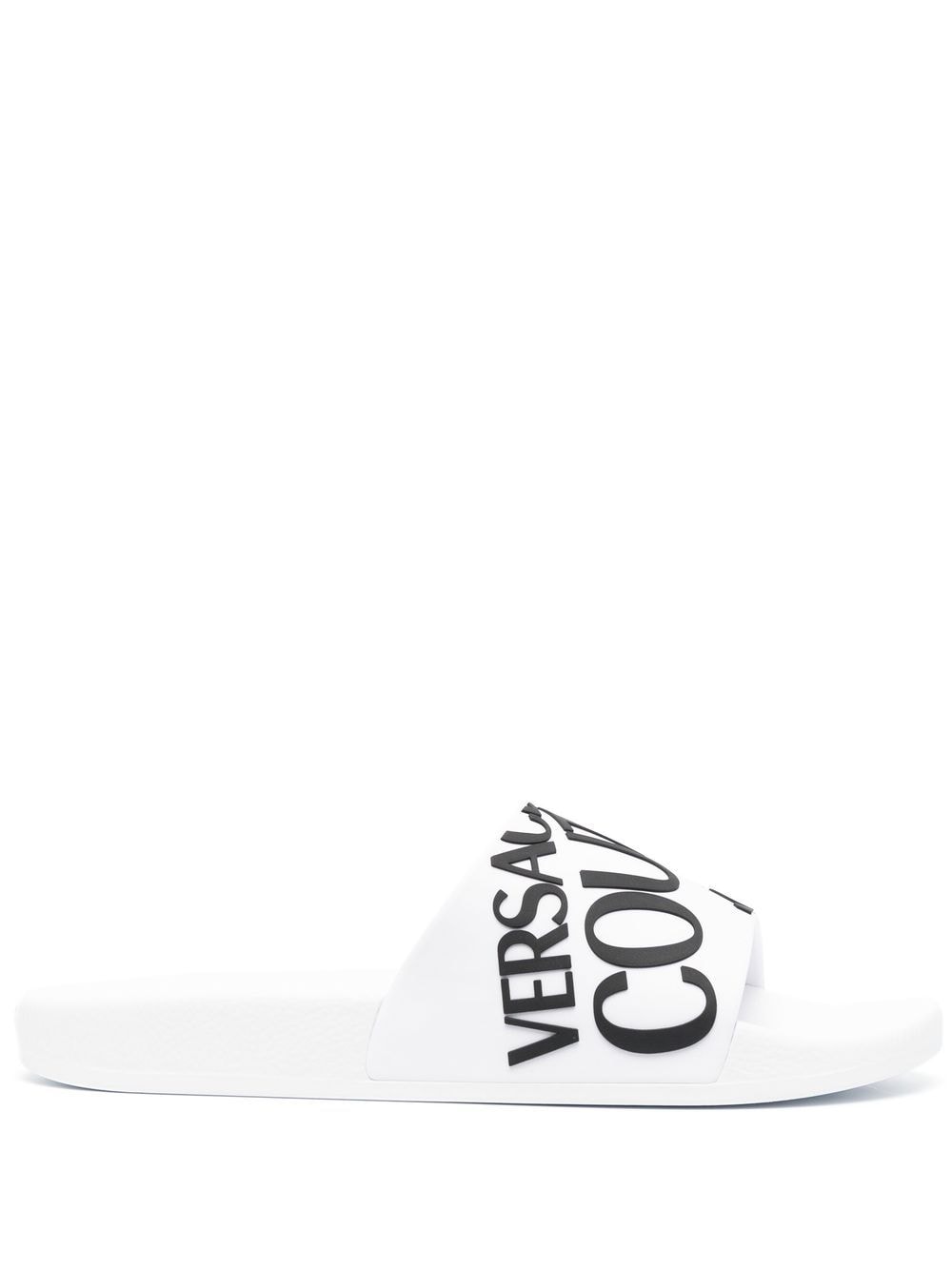 Versace Jeans Couture Pantoletten mit Logo-Print - Weiß von Versace Jeans Couture