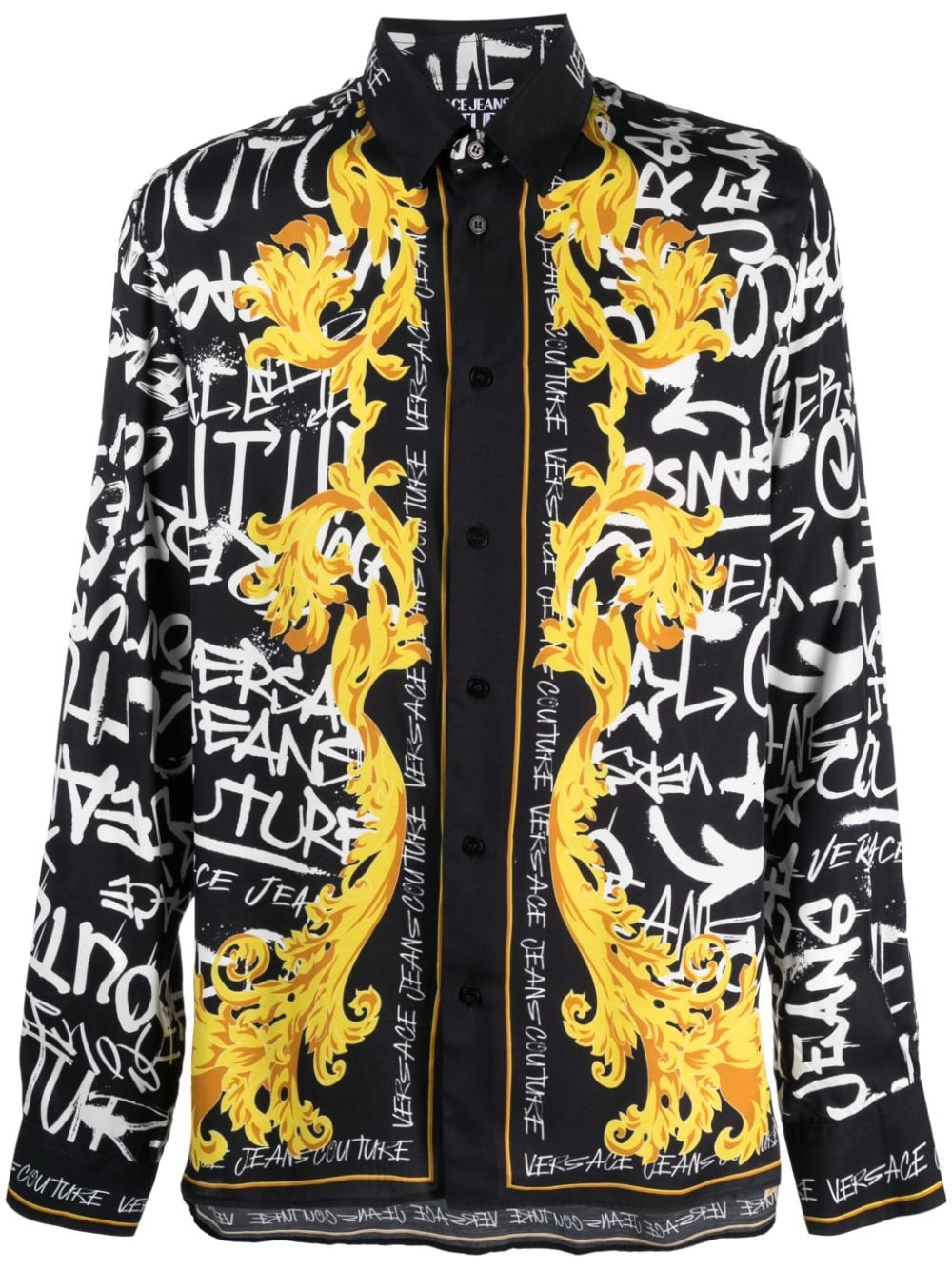 Versace Jeans Couture Hemd mit Logo-Print - Schwarz von Versace Jeans Couture