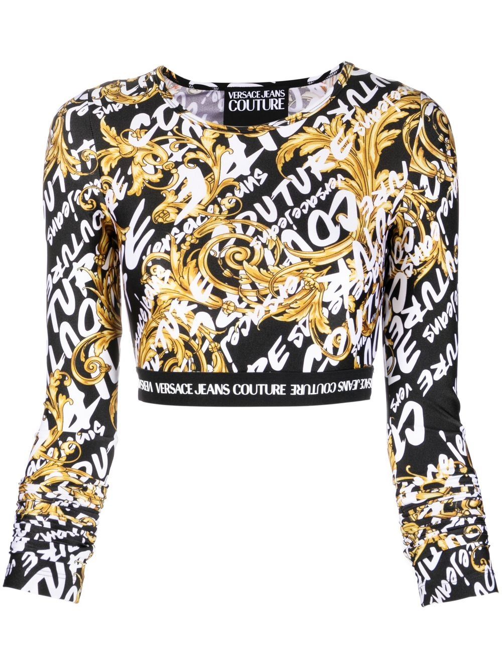 Versace Jeans Couture Langarmshirt mit Logo-Print - Schwarz von Versace Jeans Couture