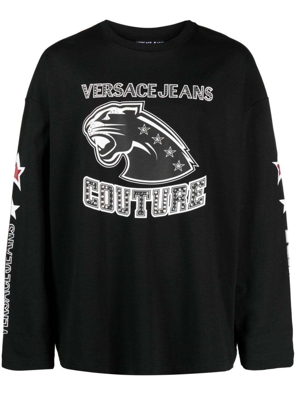 Versace Jeans Couture Langarmshirt mit Logo-Print - Schwarz von Versace Jeans Couture