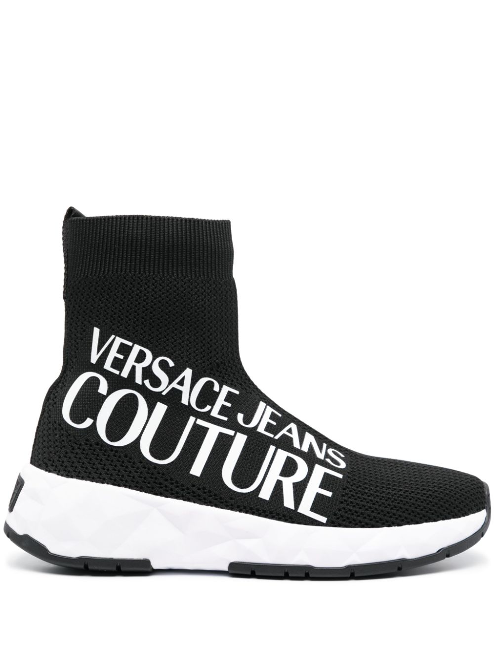 Versace Jeans Couture Sock-Sneakers mit Logo-Print - Schwarz von Versace Jeans Couture