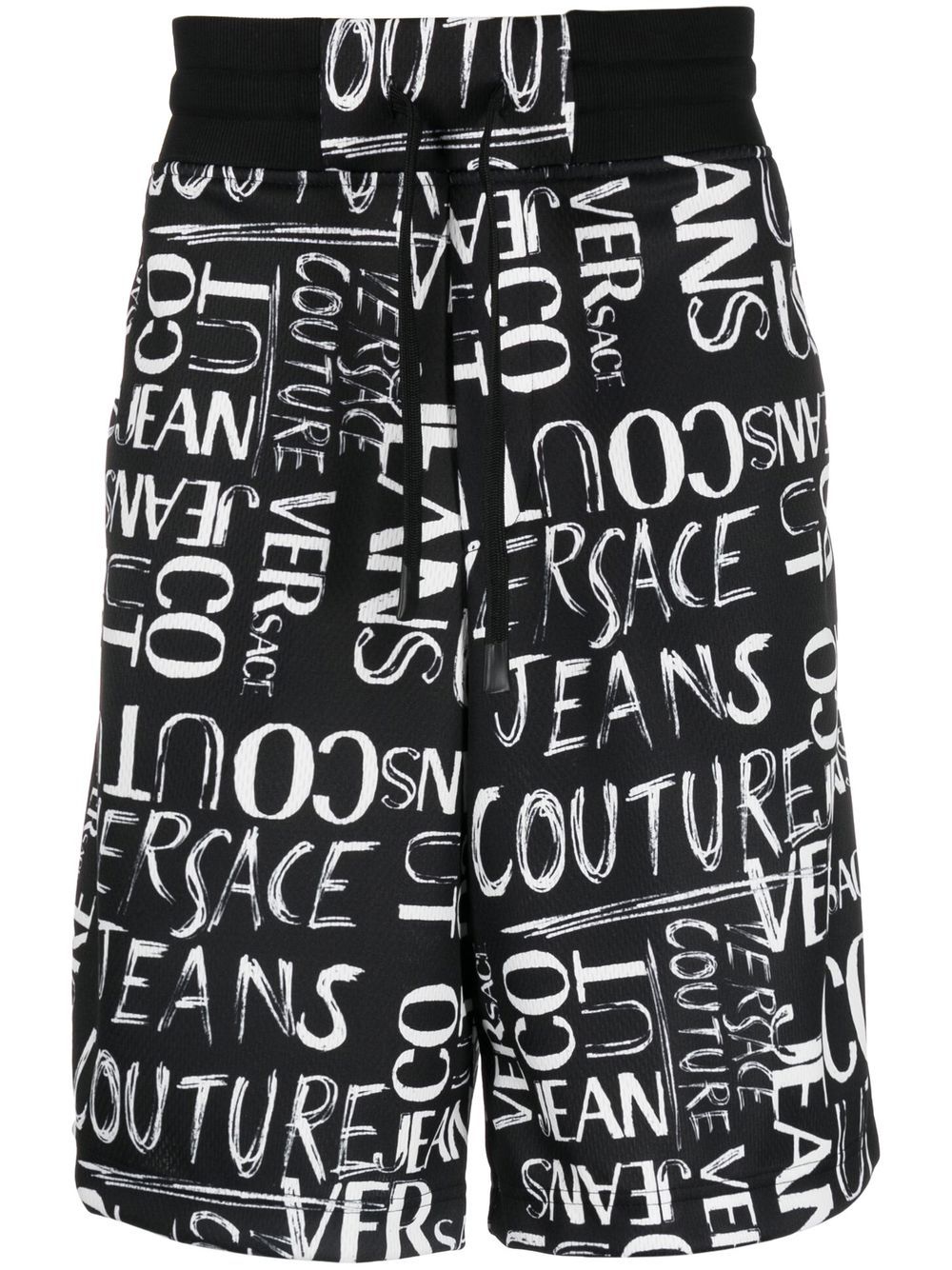 Versace Jeans Couture Joggingshorts mit Logo-Print - Schwarz von Versace Jeans Couture