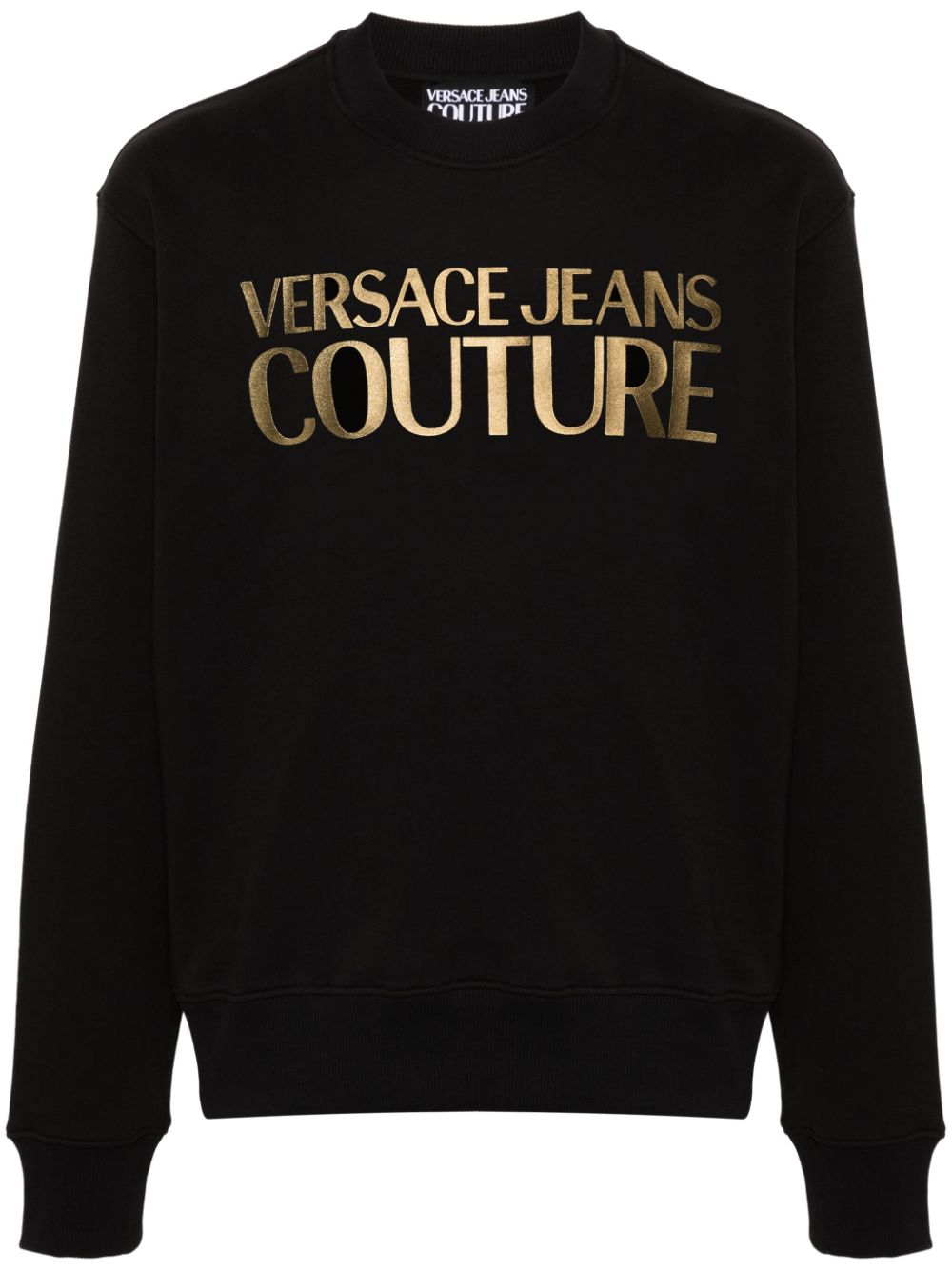 Versace Jeans Couture Sweatshirt mit Logo-Print im Metallic-Look - Schwarz von Versace Jeans Couture