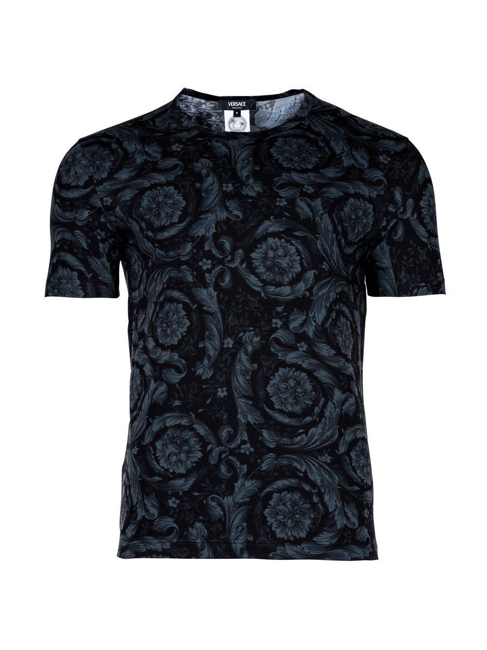 Versace Jeans T-Shirt Herren Baumwolle Rundhals gemustert, mehrfarbig von Versace Jeans