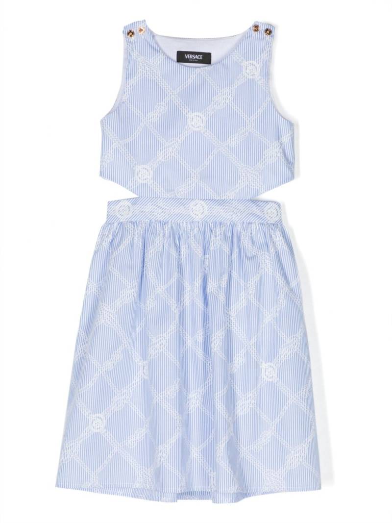 Versace Kids Ausgestelltes Kleid mit Streifen - Blau von Versace Kids