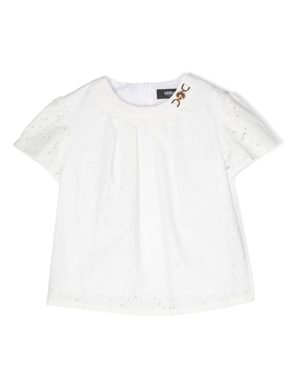 Versace Kids Barocco Sangallo Hemd mit Blumen - Weiß von Versace Kids