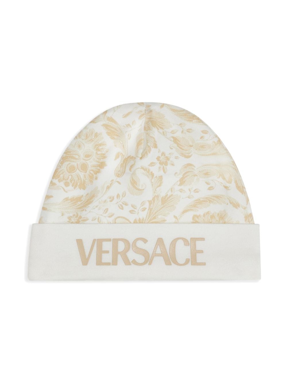 Versace Kids Beanie mit Barocco-Print - Weiß von Versace Kids