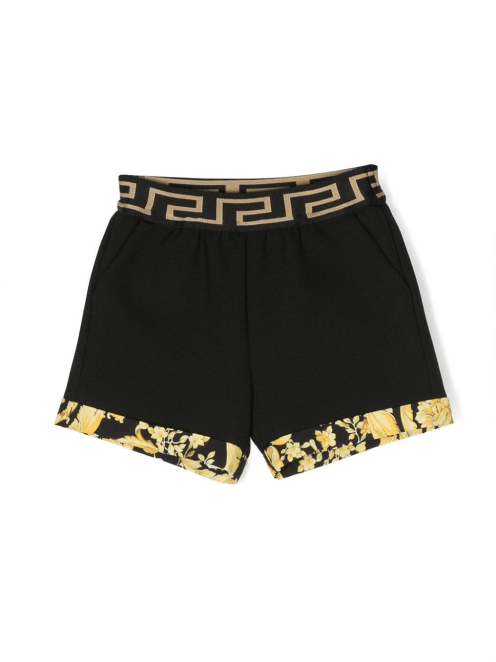 Versace Kids Shorts mit Barocco-Print - Schwarz von Versace Kids