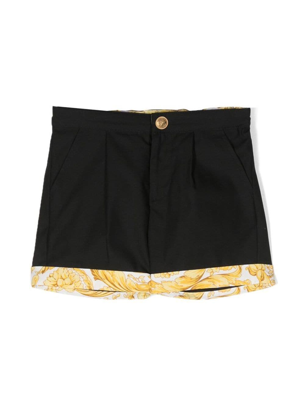 Versace Kids Shorts mit Barocco-Print - Schwarz von Versace Kids