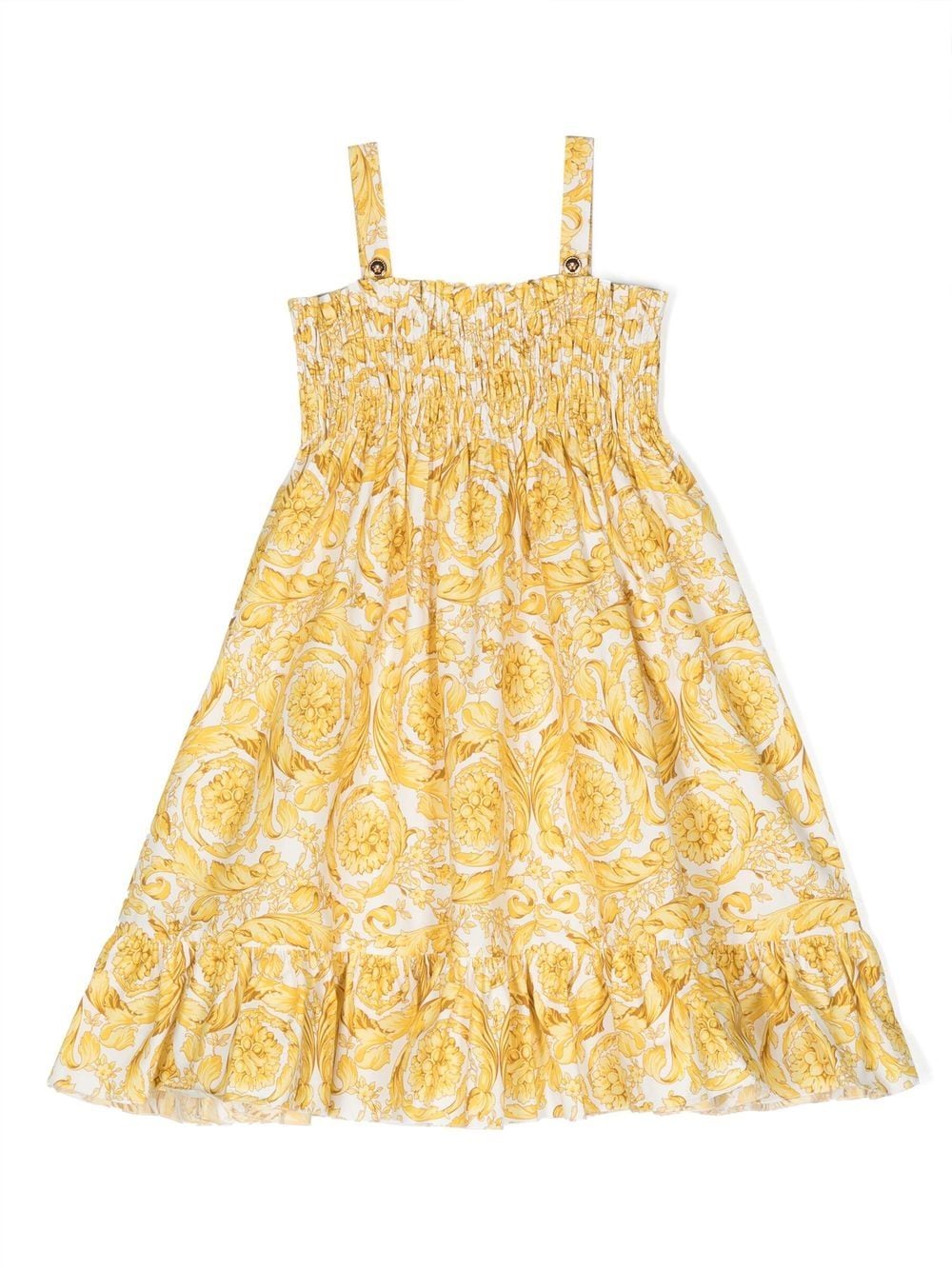 Versace Kids Ausgestelltes Kleid mit Barocco-Print - Gelb von Versace Kids