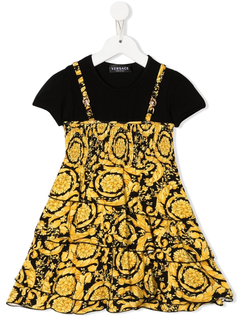 Versace Kids T-Shirtkleid mit barockem Print - Schwarz von Versace Kids