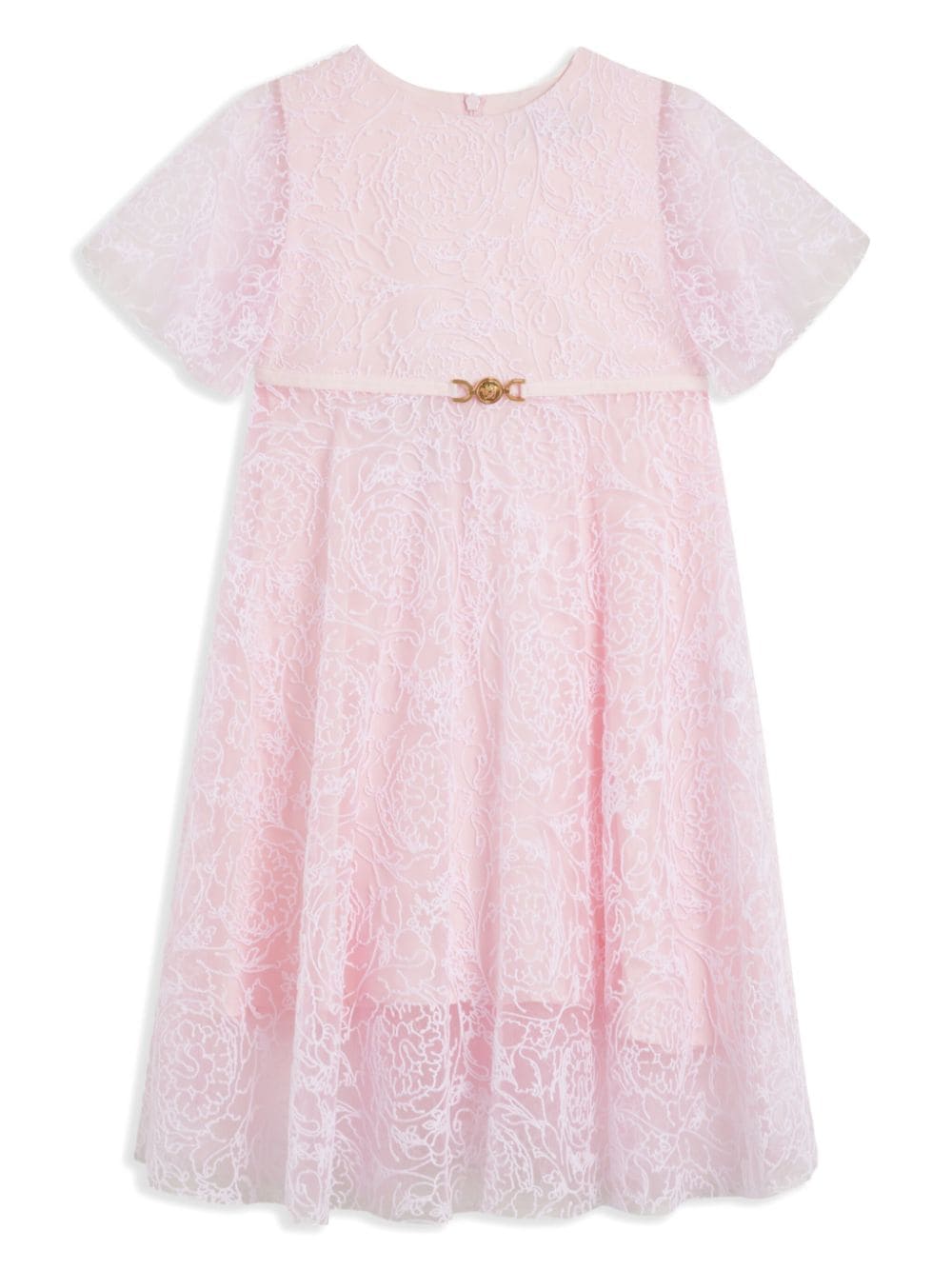 Versace Kids Beflocktes Barocco Tüllkleid - Rosa von Versace Kids