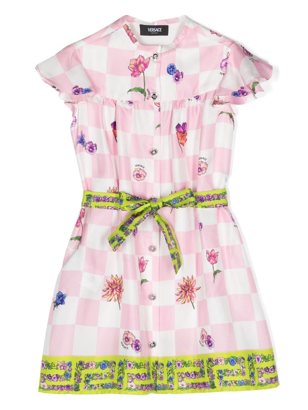 Versace Kids Blossom Hemdkleid aus Seide - Weiß von Versace Kids