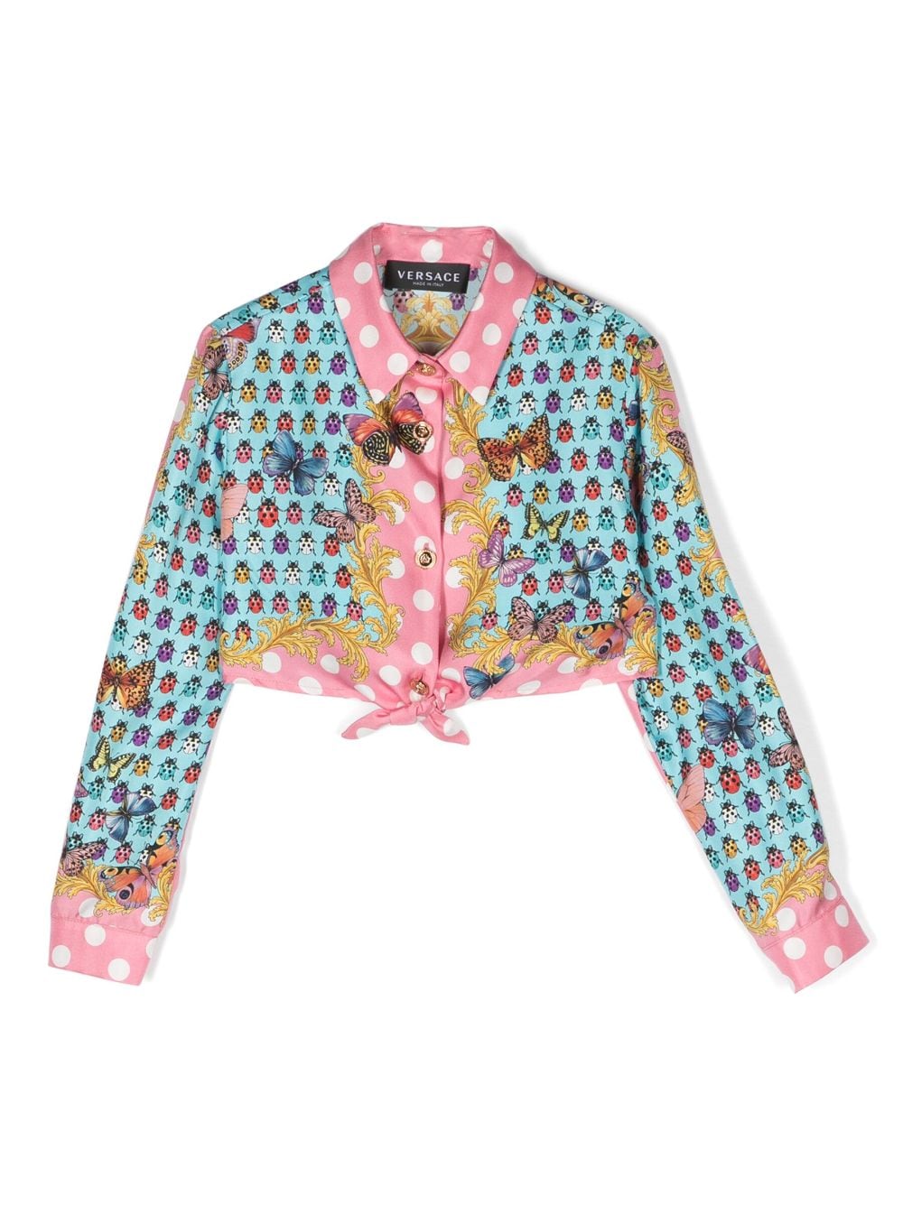 Versace Kids Cropped-Hemd mit Schmetterlingen - Rosa von Versace Kids