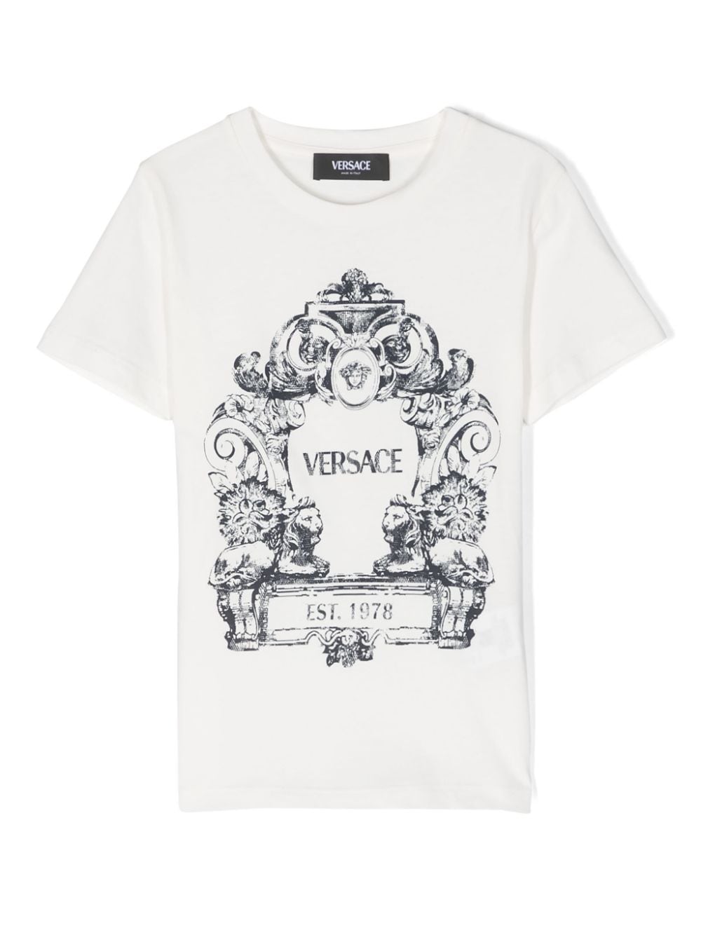 Versace Kids T-Shirt mit Cartouche-Print - Weiß von Versace Kids