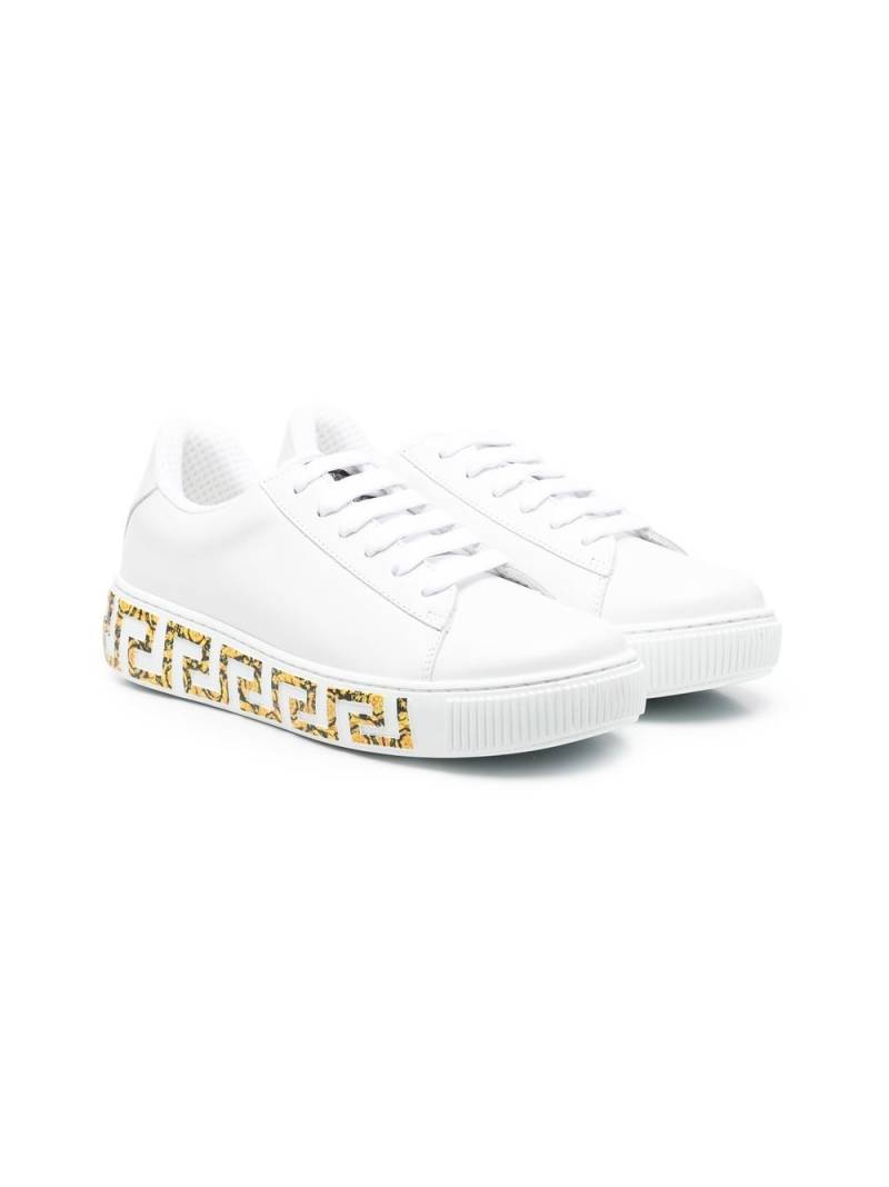 Versace Kids Sneakers mit Barocco Greca-Print - Weiß von Versace Kids