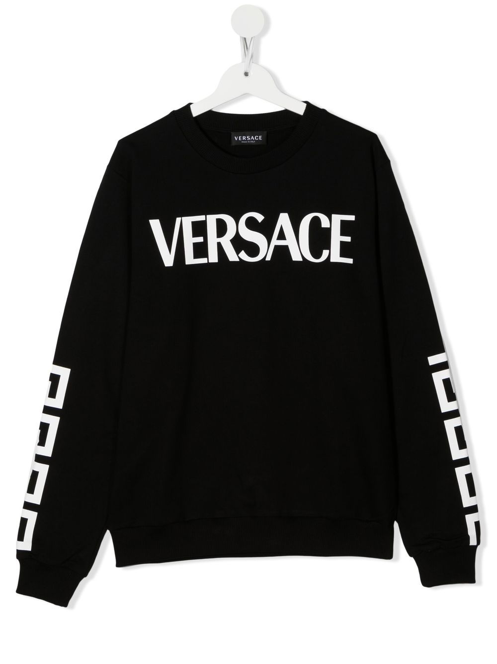 Versace Kids Sweatshirt mit Greca-Print - Schwarz von Versace Kids