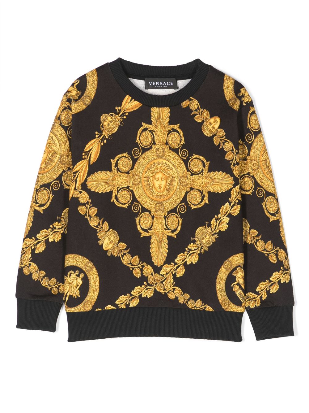 Versace Kids Sweatshirt mit Greca-Print - Schwarz von Versace Kids