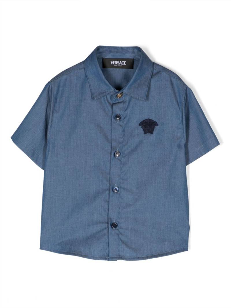 Versace Kids Hemd mit Medusa-Stickerei - Blau von Versace Kids