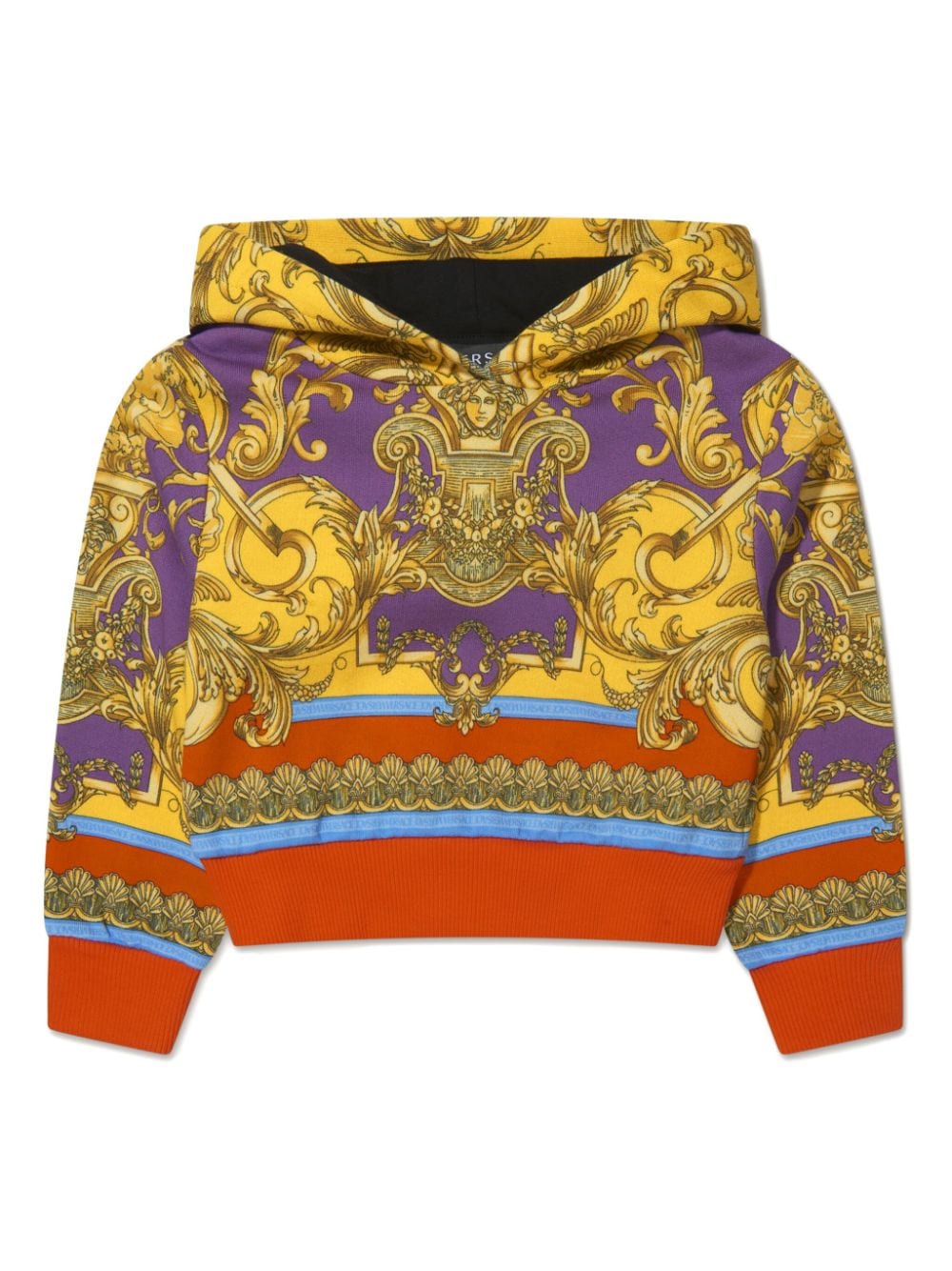 Versace Kids Hoodie mit Barocco Goddess-Print - Gelb von Versace Kids