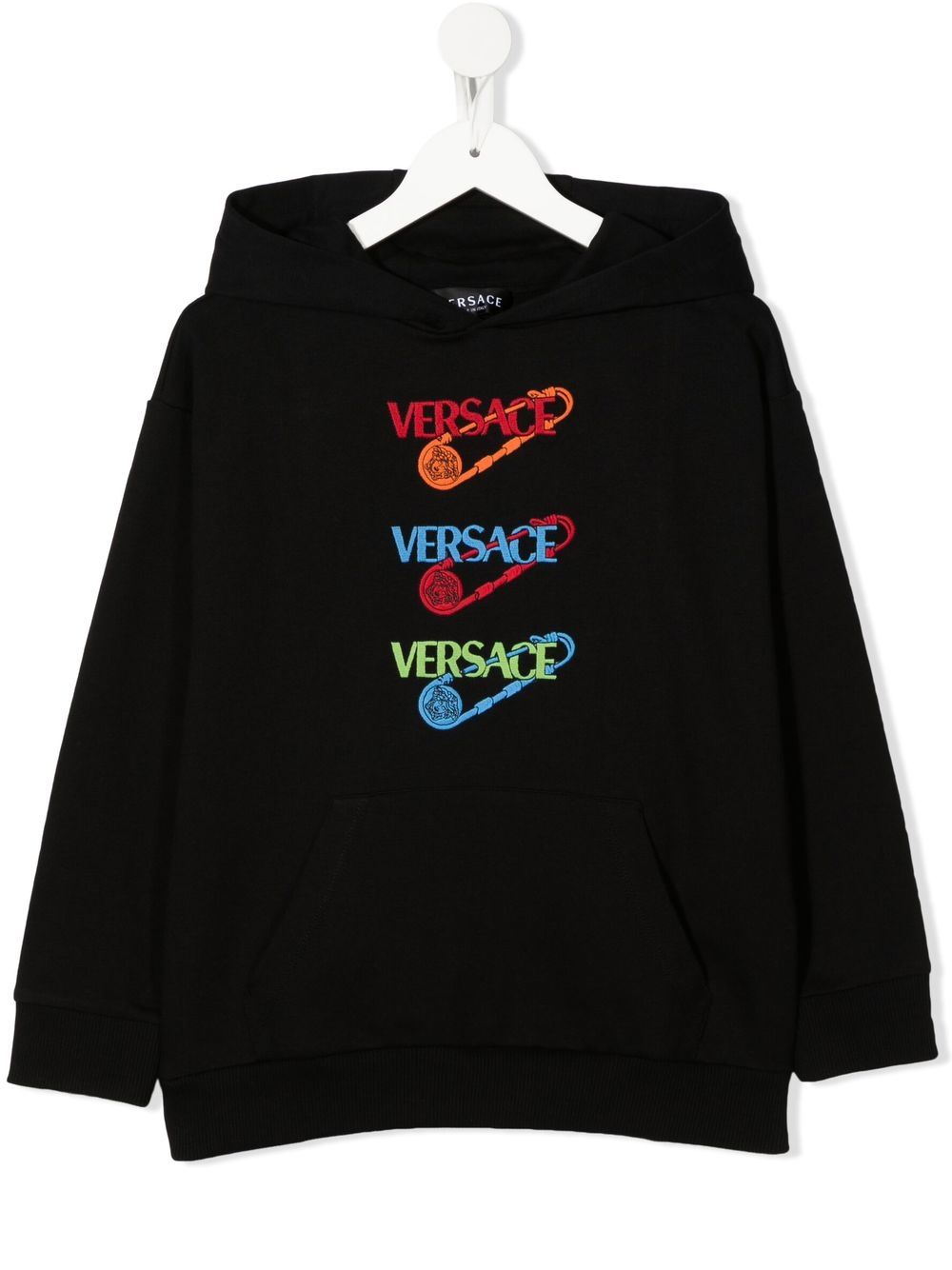 Versace Kids Hoodie mit Logo-Print - Schwarz von Versace Kids