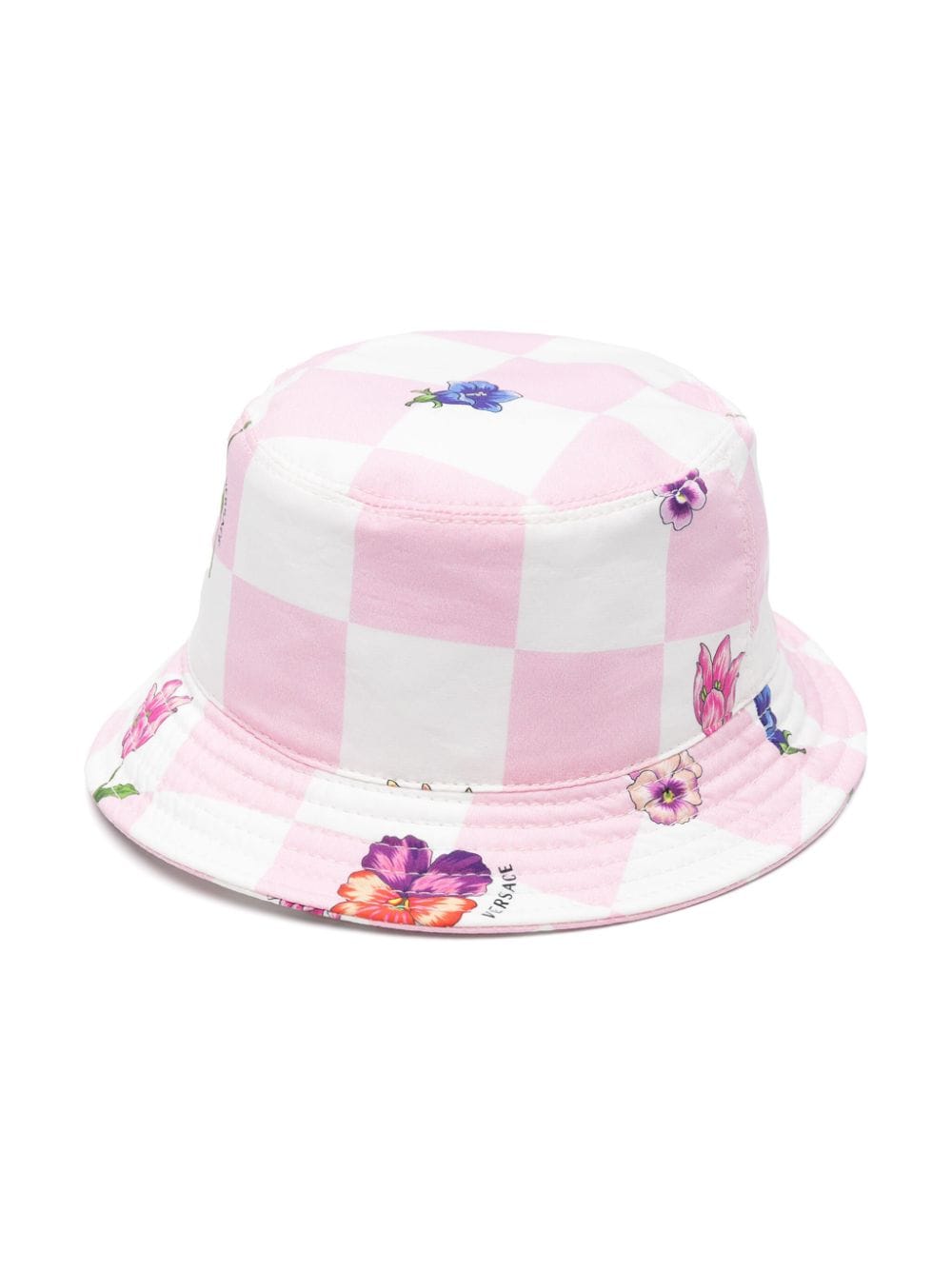 Versace Kids Karierter Blossoms Fischerhut - Rosa von Versace Kids