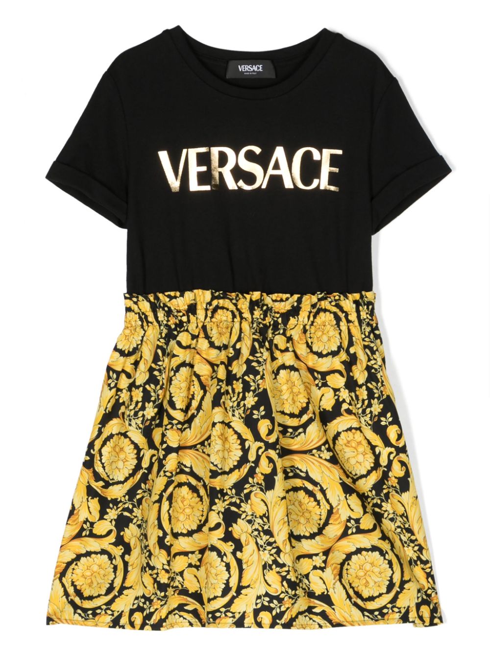 Versace Kids Kleid mit Barocco-Print - Schwarz von Versace Kids