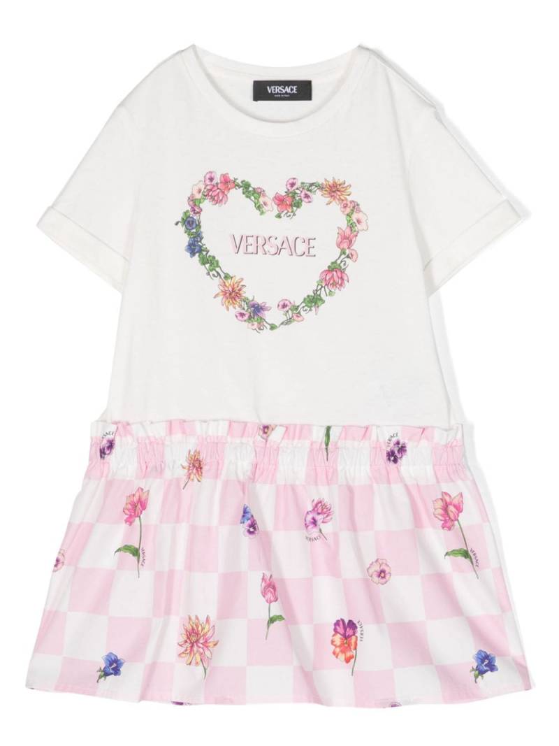 Versace Kids Kleid mit Schachbrettmuster - Weiß von Versace Kids