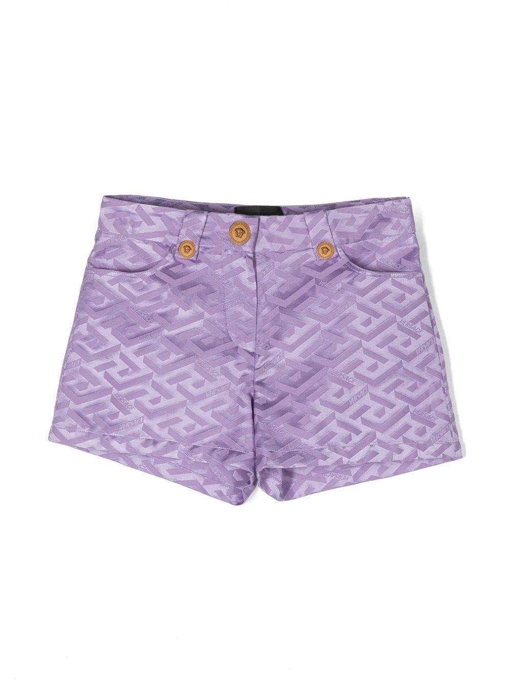 Versace Kids Shorts mit La Greca-Muster - Violett von Versace Kids