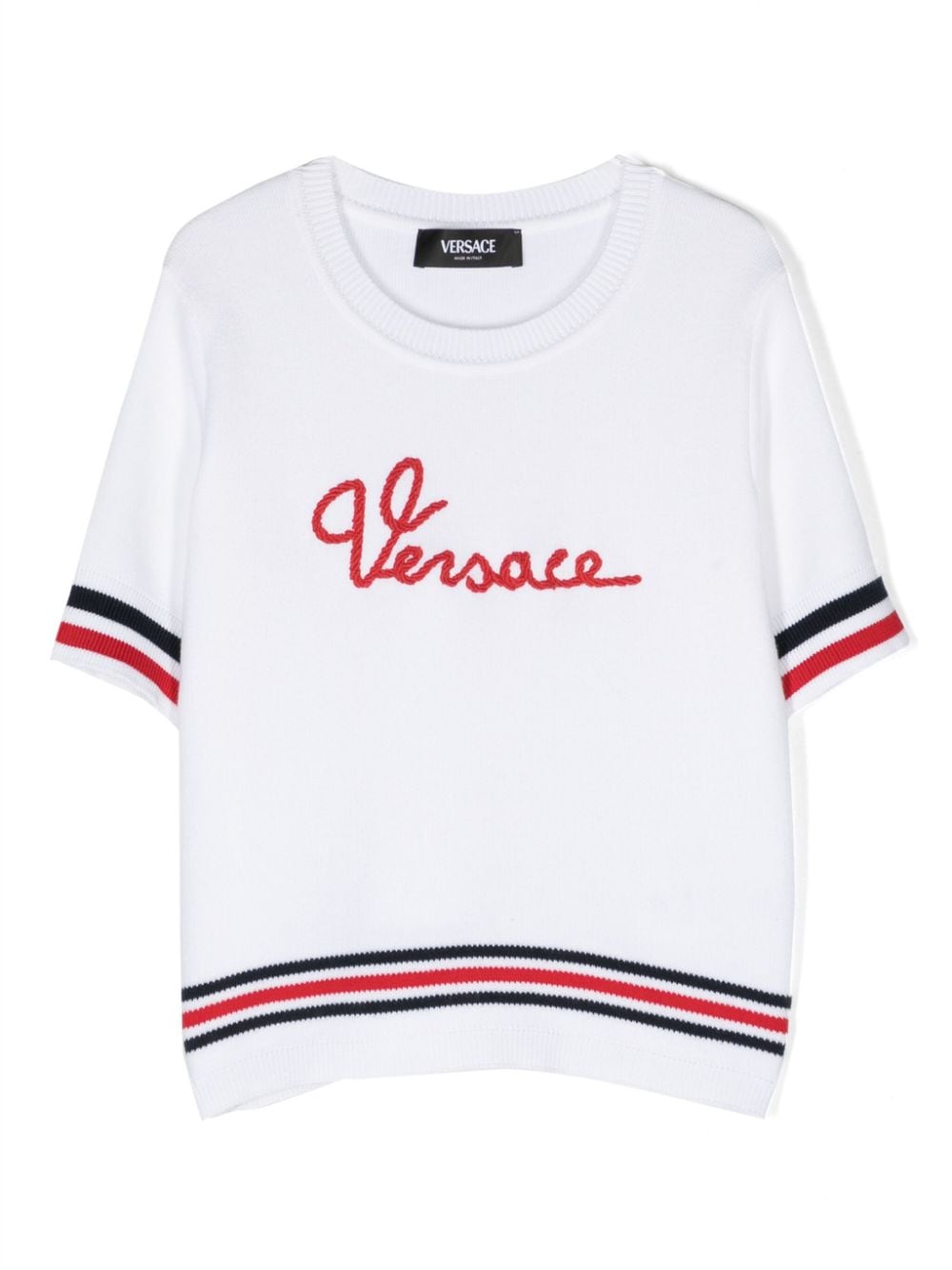 Versace Kids Marine Pullover mit Logo-Stickerei - Weiß von Versace Kids