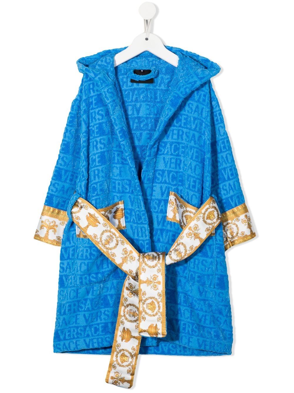 Versace Kids I Love Baroque Bademantel mit Kapuze - Blau von Versace Kids