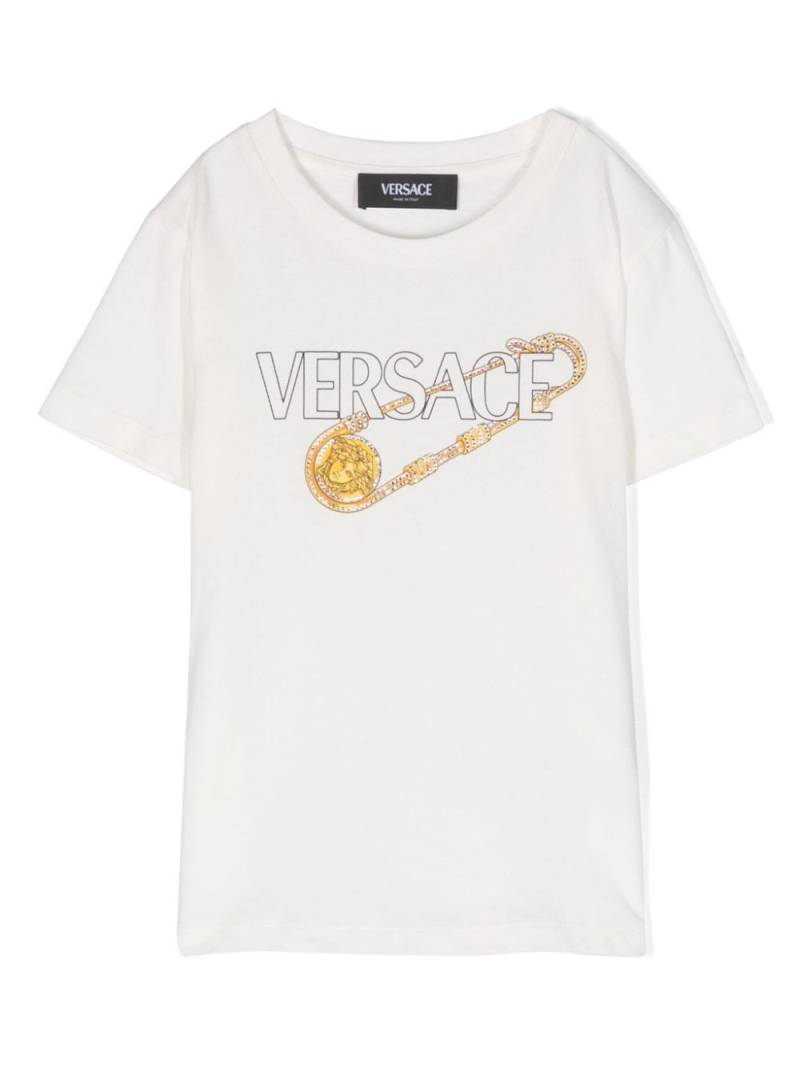 Versace Kids Medusa Head Pin T-Shirt - Weiß von Versace Kids