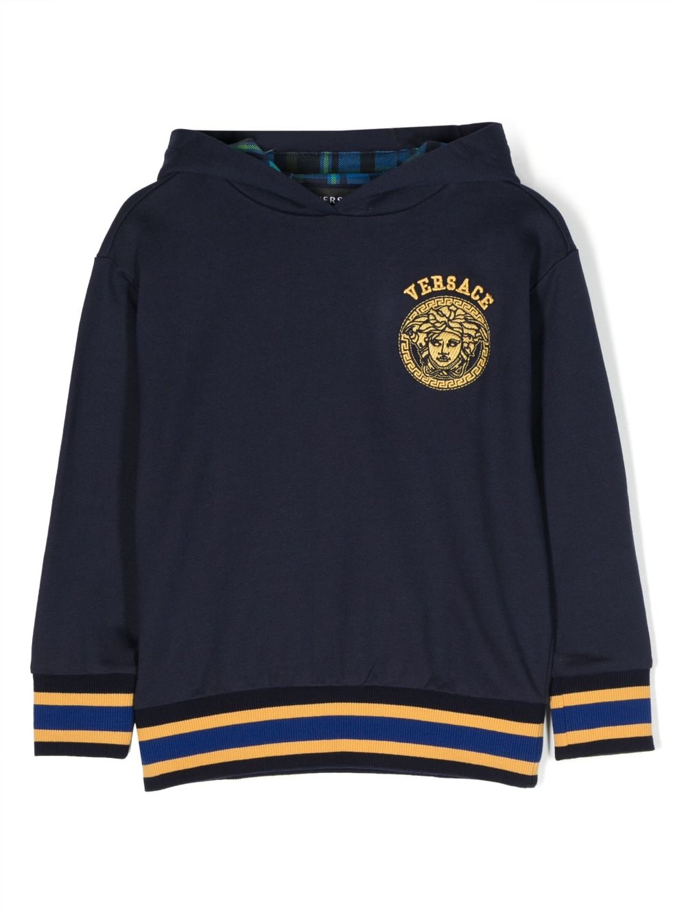 Versace Kids Tartan Medusa Hoodie - Blau von Versace Kids