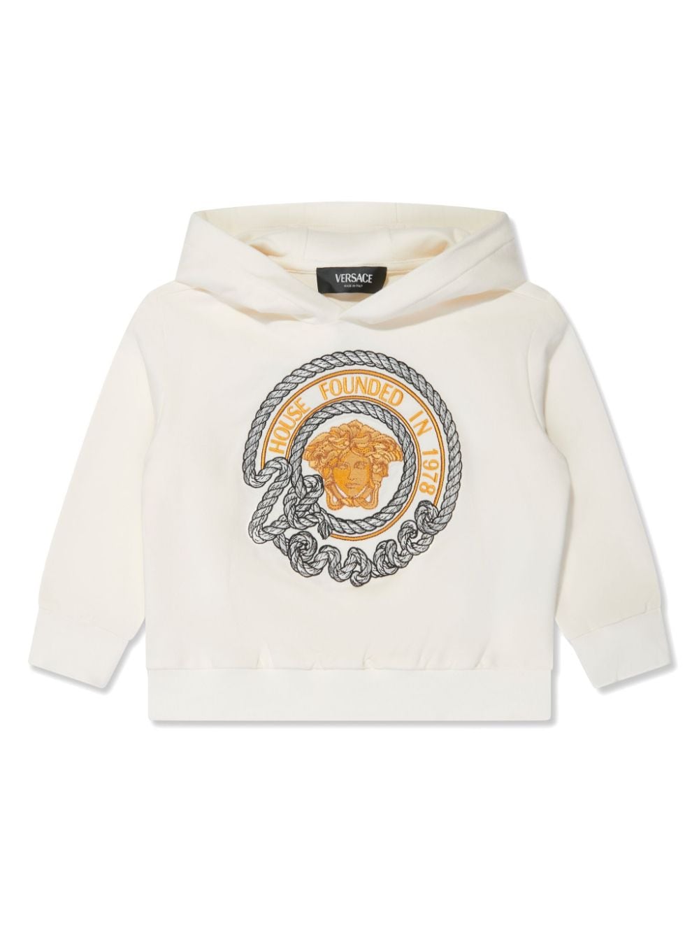 Versace Kids Jersey-Hoodie mit Medusa Head-Stickerei - Weiß von Versace Kids