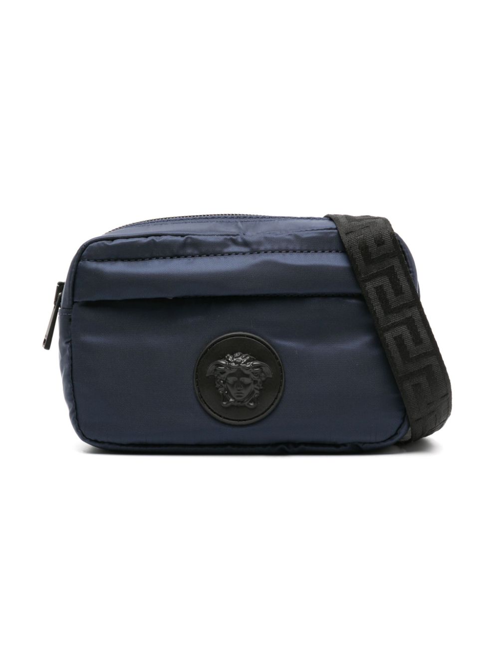 Versace Kids Medusa Head Schultertasche mit Lederbesatz - Blau von Versace Kids