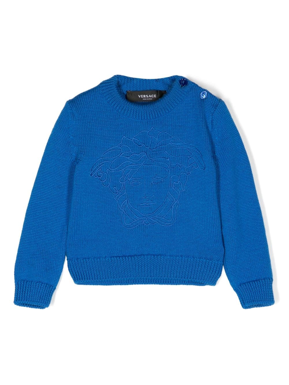 Versace Kids Pullover mit Medusa-Stickerei - Blau von Versace Kids