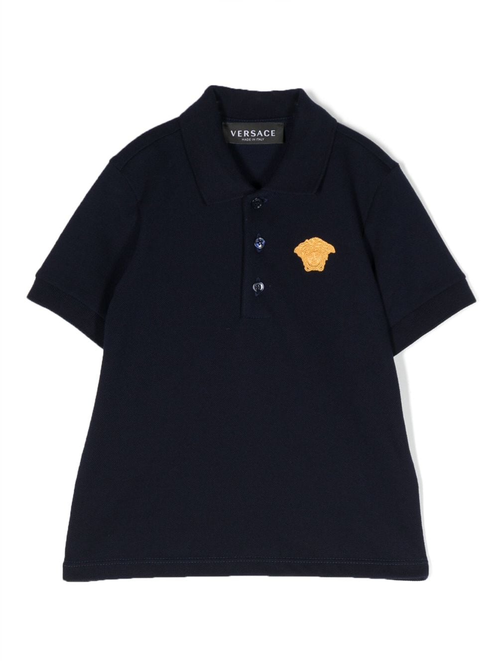 Versace Kids Poloshirt mit Medusa-Stickerei - Blau von Versace Kids