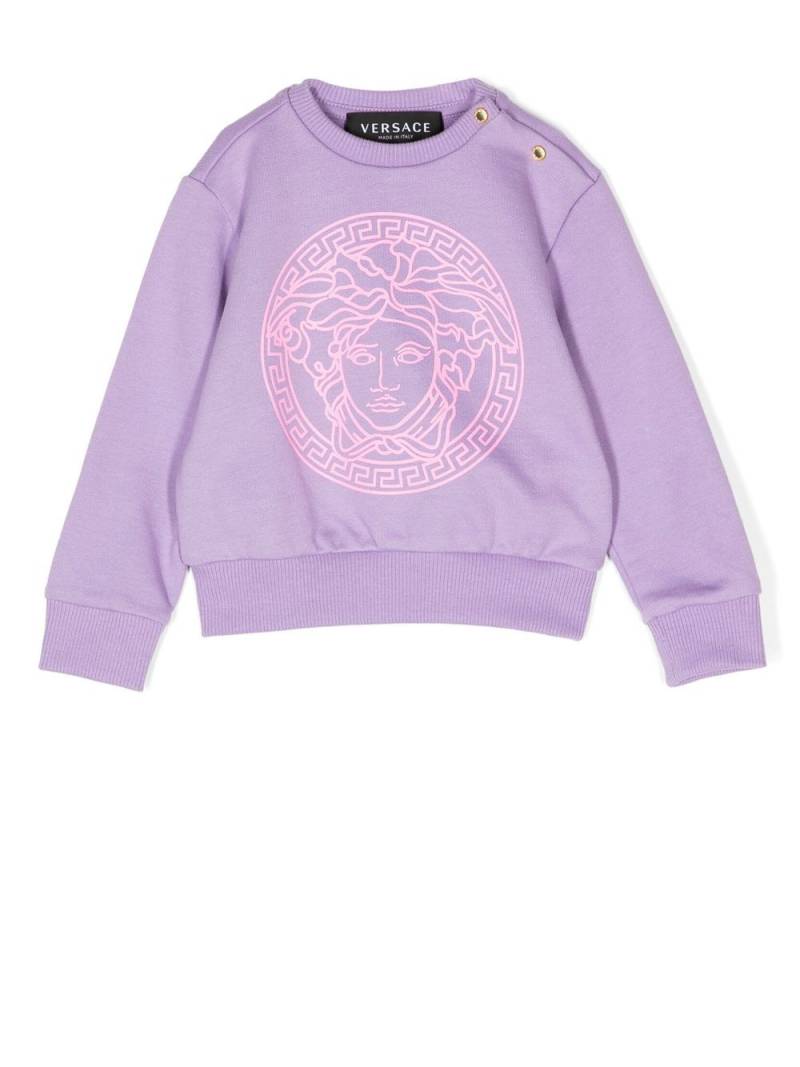 Versace Kids Sweatshirt mit Medusa-Print - Violett von Versace Kids