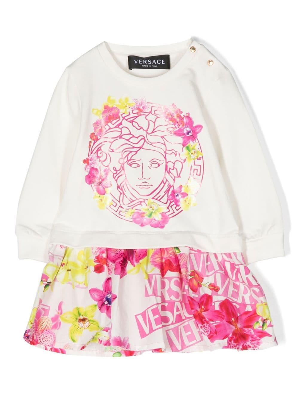 Versace Kids Kleid mit Medusa-Print - Weiß von Versace Kids