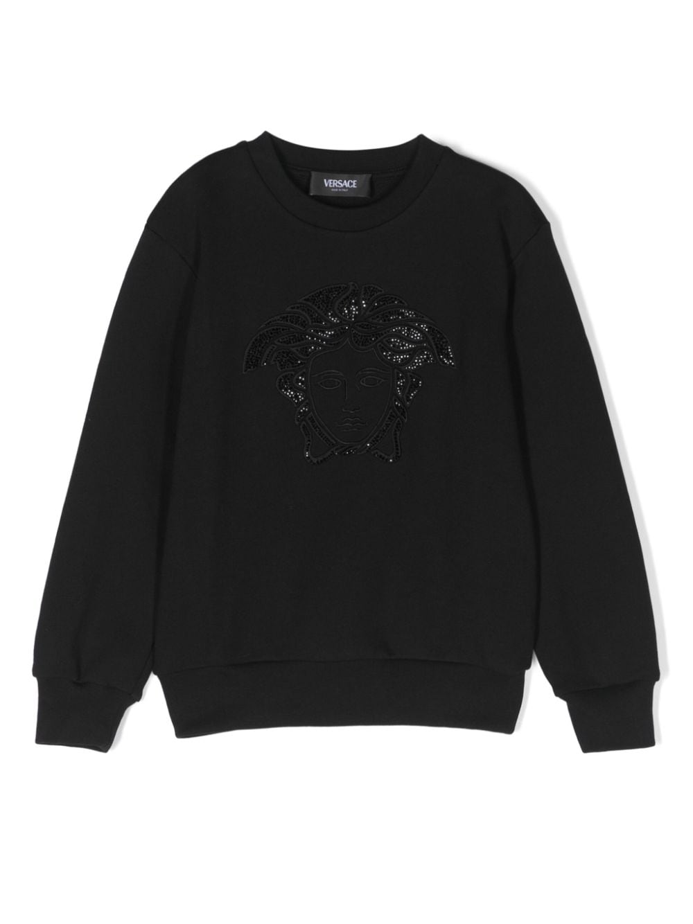 Versace Kids Sweatshirt mit Medusa-Kristallapplikation - Schwarz von Versace Kids