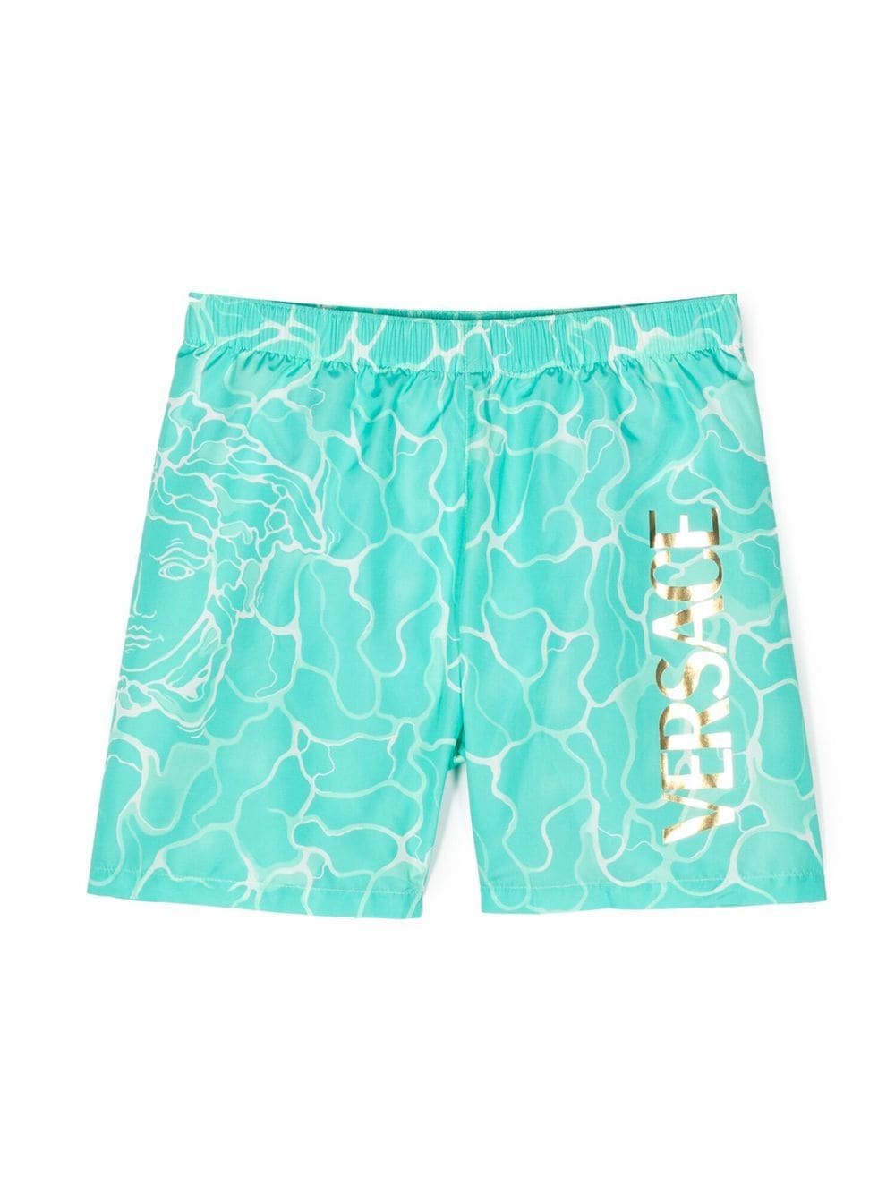 Versace Kids Medusa Badeshorts mit Logo-Print - Blau von Versace Kids