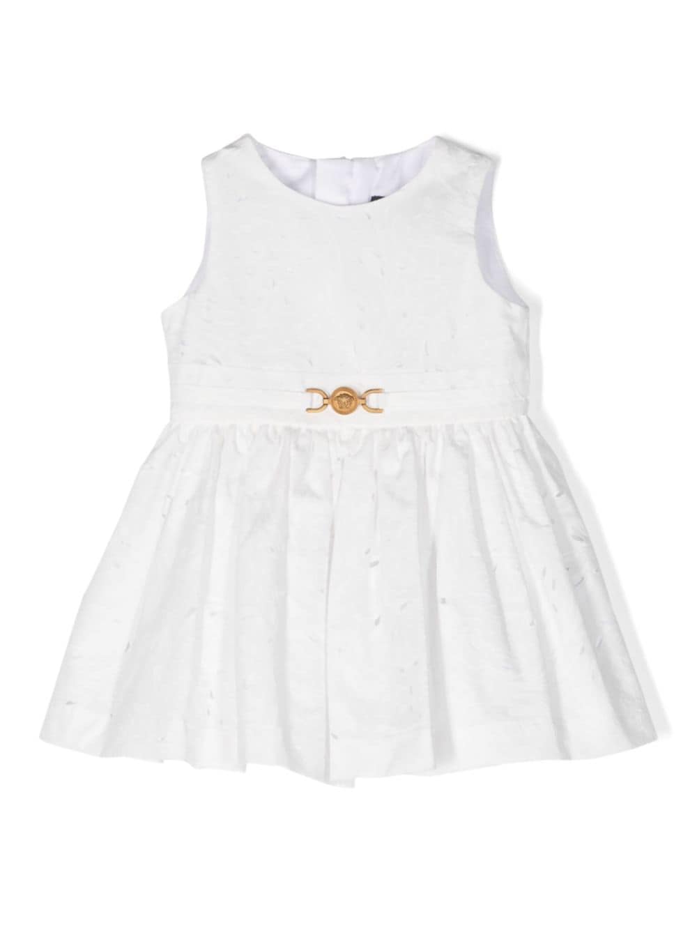 Versace Kids Medusa Kleid mit Lochstickerei - Weiß von Versace Kids